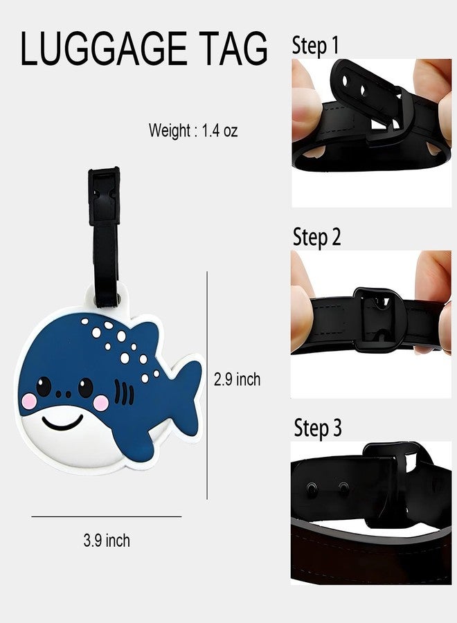 ANINIUCN Luggage Tags for Suitcases - Cute Whale Shark Bag Tag, Durable Silicone ID Label with Privacy Card, Travel Accessories for Kids and Adults, Backpack & Baggage Identifier (Whale Shark) - Image 2
